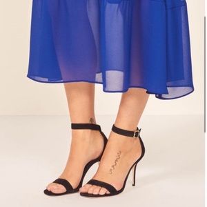 NWOT Reformation Kelly Heels Black Suede